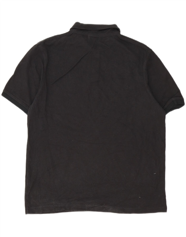 ZARA Mens Polo Shirt XL Black Cotton