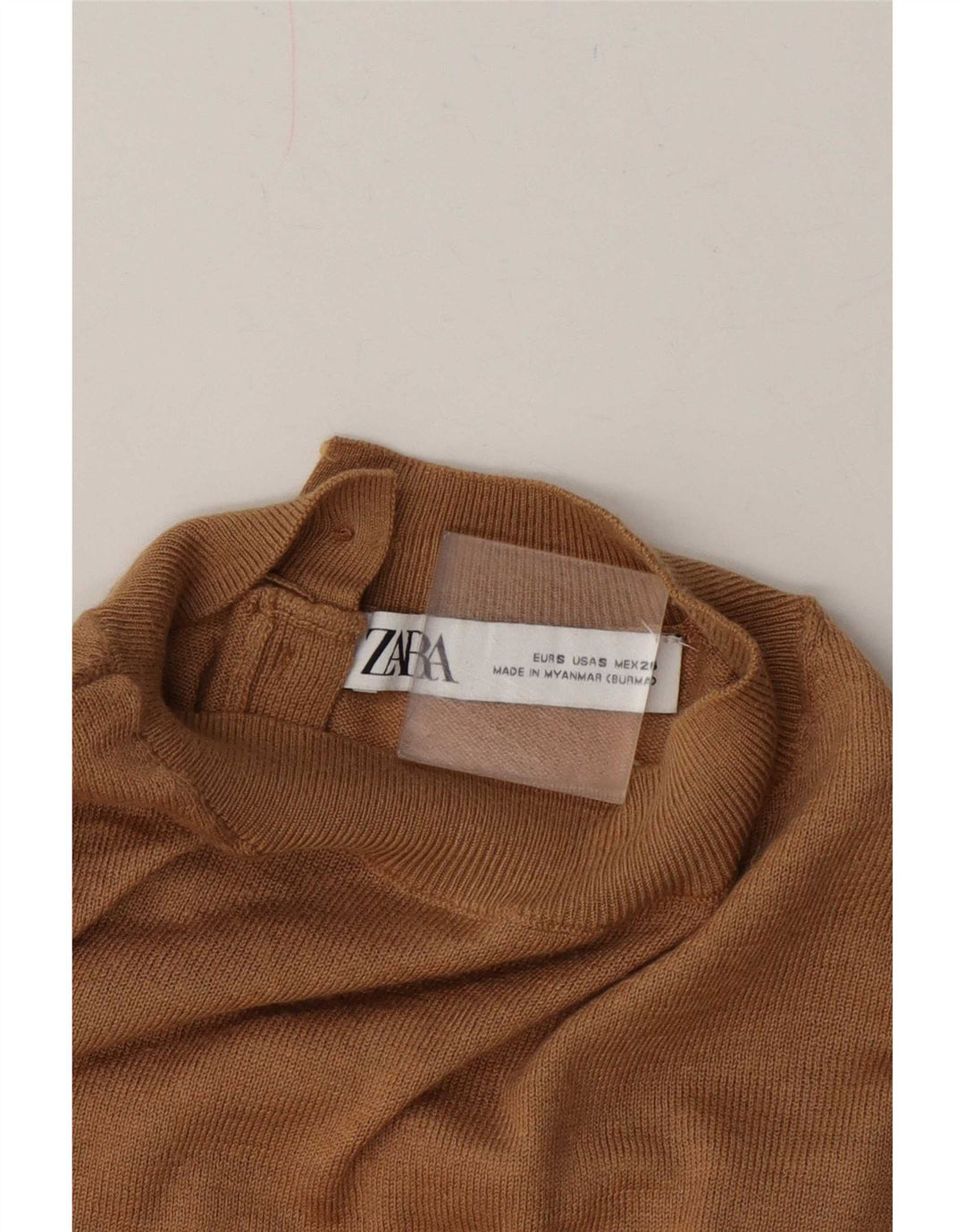 Maglione maglione collo alto da donna Zara UK 10 piccolo beige