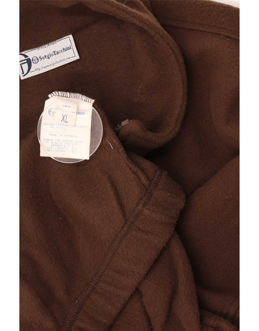Giacca in pile da uomo Sergio Tacchini UK 42 XL poliestere marrone