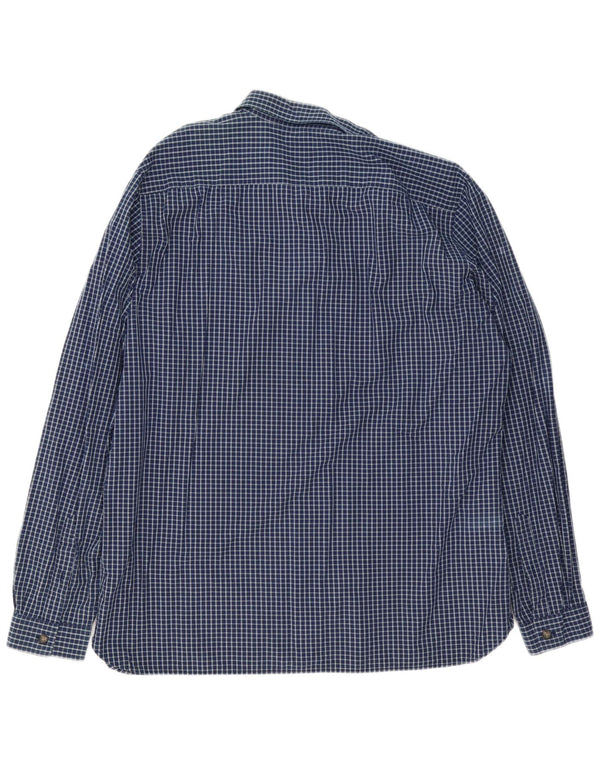 Camicia Lacoste da uomo slim fit taglia 45 2XL cotone a quadri blu navy