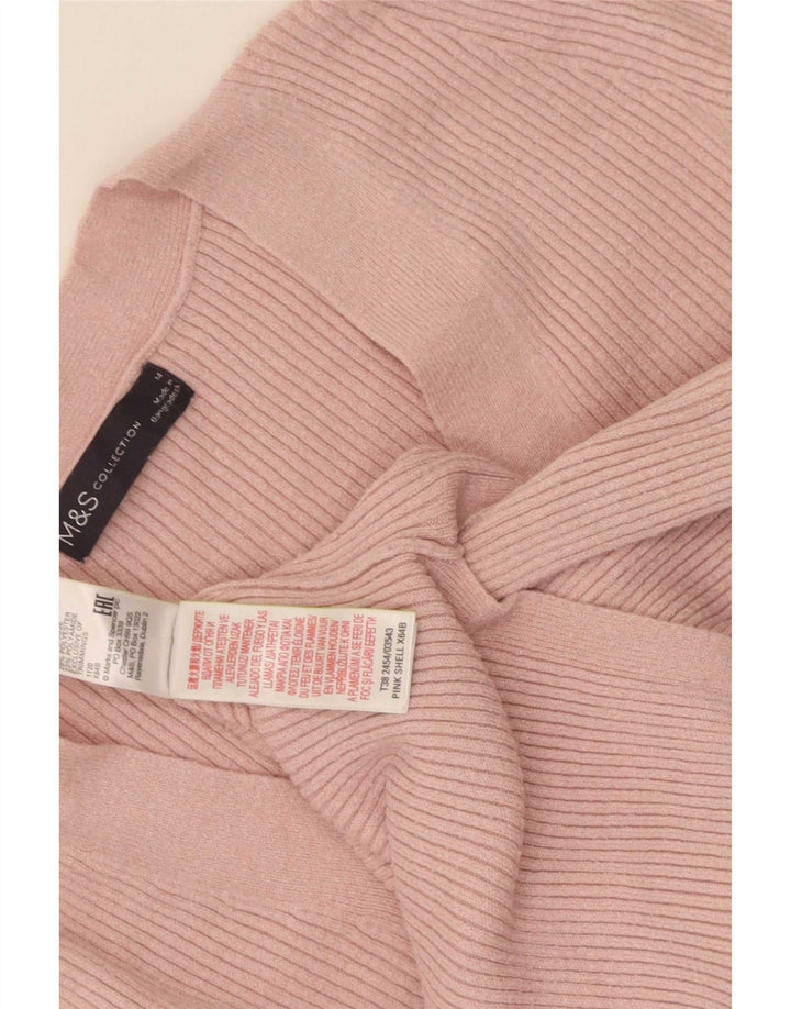 Maglione con scollo a V da donna Marks & Spencer UK 14 Large Rosa Viscosa