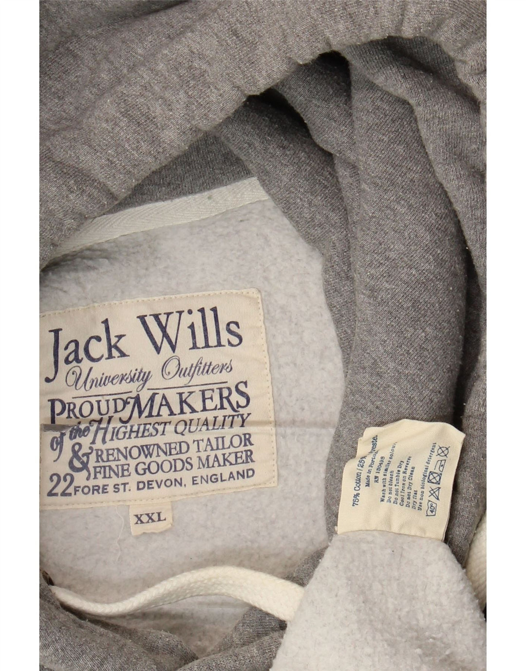 Maglione con cappuccio grafico da uomo Jack Wills 2XL cotone grigio