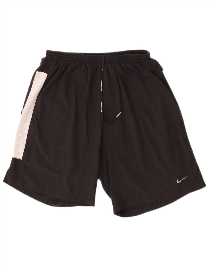 Pantaloncini sportivi Nike da uomo piccoli in poliestere color block nero