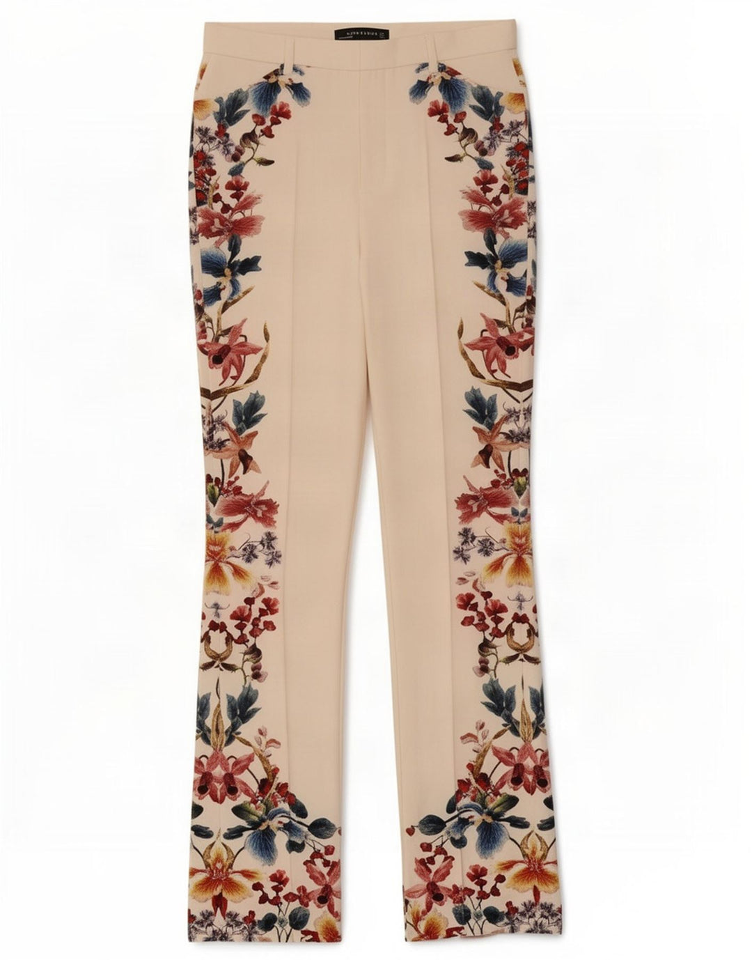 Pantaloni casual Bootcut da donna Zara medi W28 L32 poliestere floreale bianco