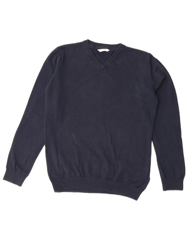 Maglione Marks & Spencer da ragazzo con scollo a V 14-15 anni in cotone blu navy