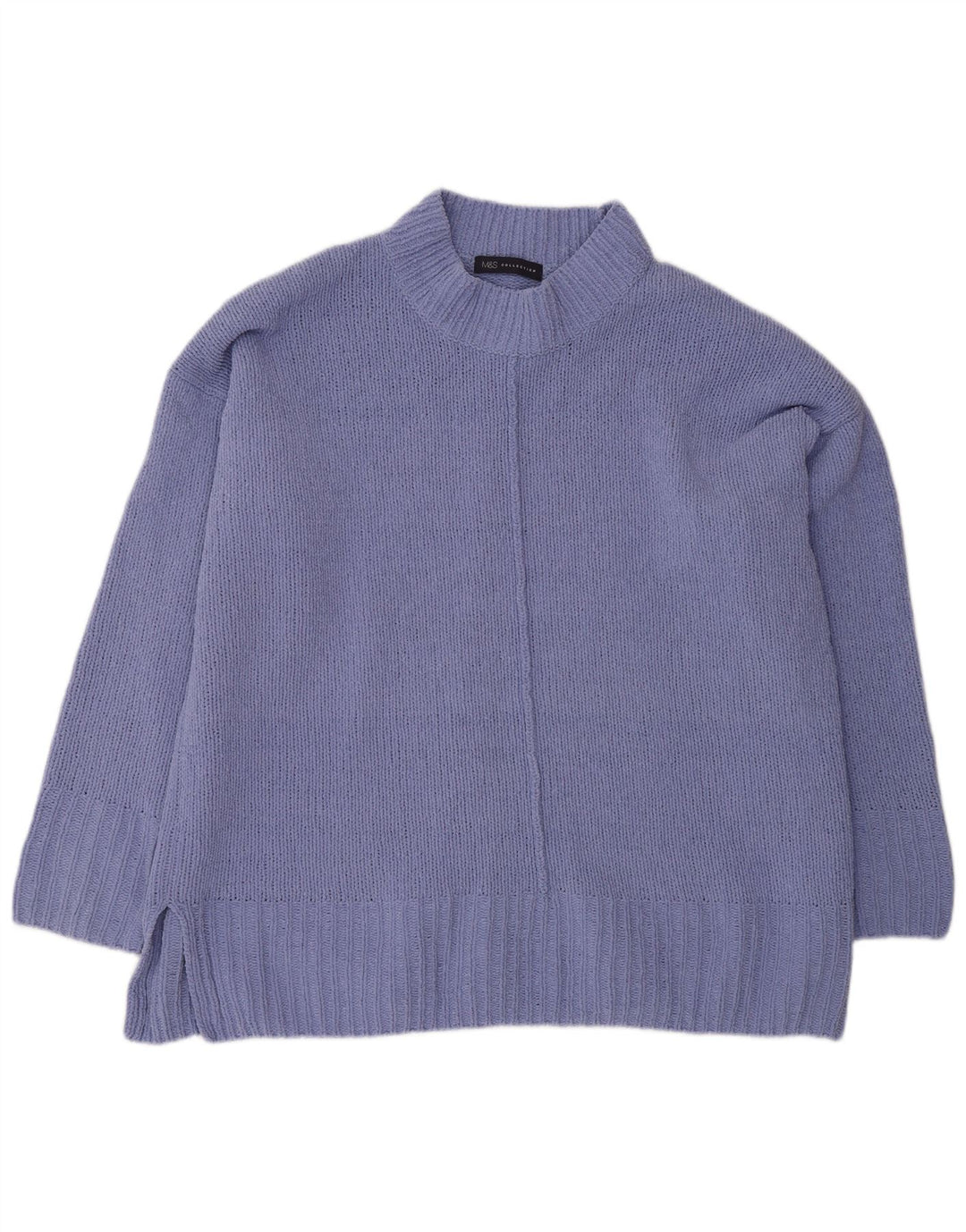 Maglione oversize da donna Marks & Spencer con collo dolcevita UK 18 XL Viola