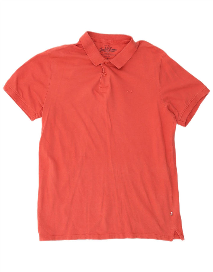 Polo da uomo JACK & JONES in cotone rosa medio