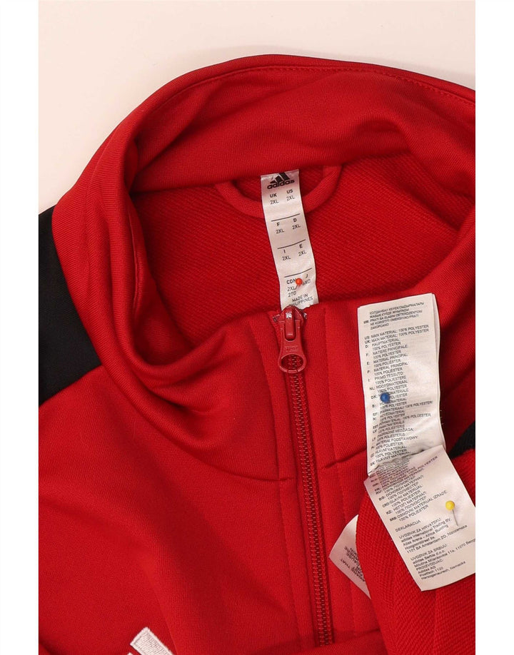 Giacca da tuta da uomo Adidas 2XL Poliestere color block rosso