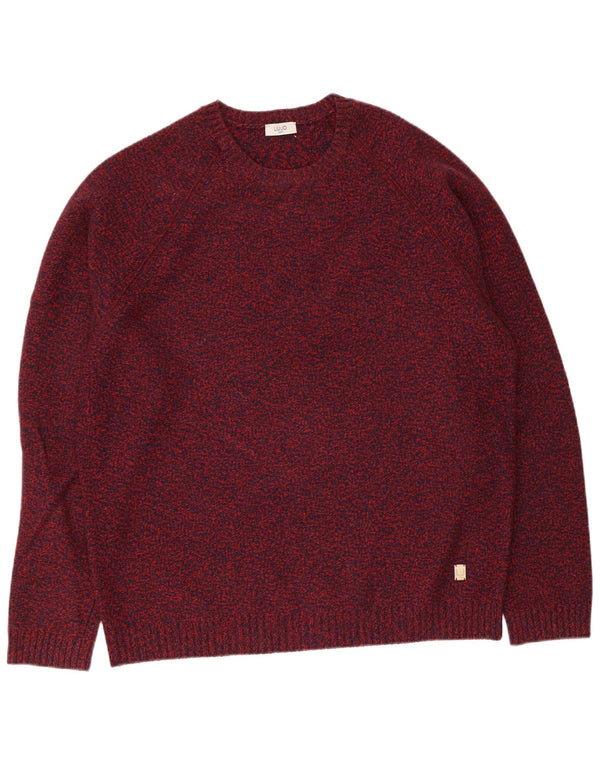 Liu Jo Uomo Maglione Girocollo Maglione XL Lana Vergine screziata Bordeaux