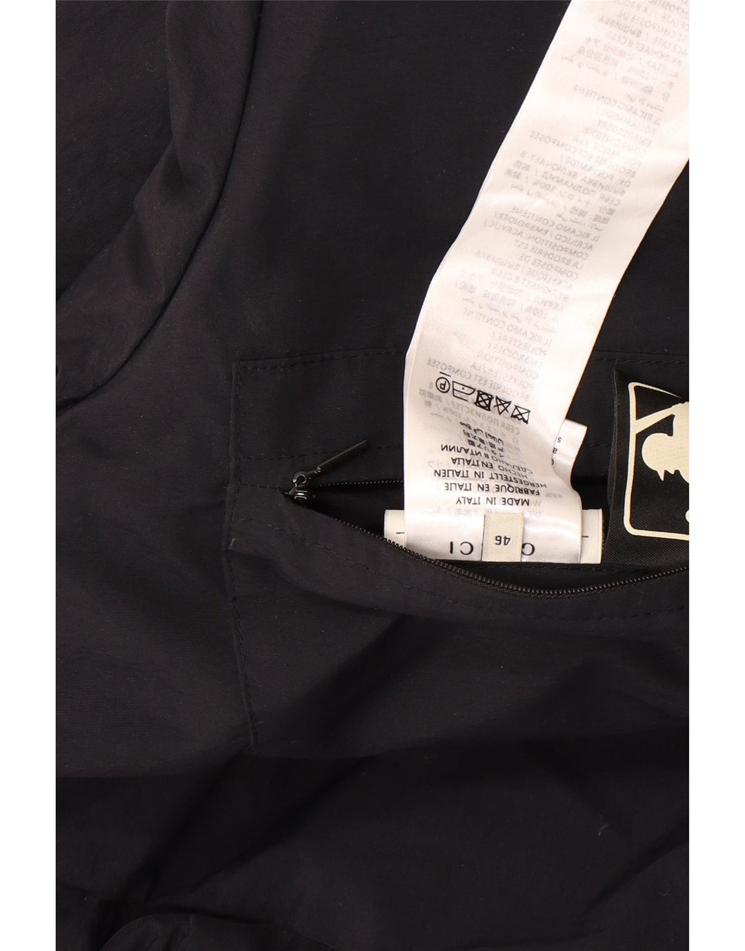 Cappotto imbottito con cappuccio grafico da uomo Gucci IT 46 Large nero in poliammide