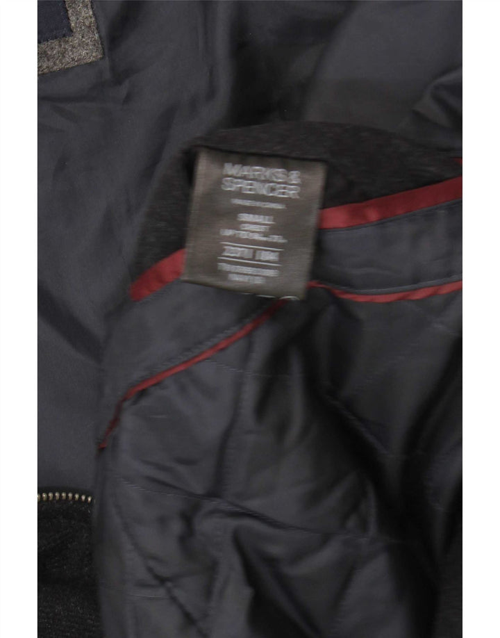 Giubbotto bomber da uomo Marks & Spencer UK 36 Small Lana blu navy