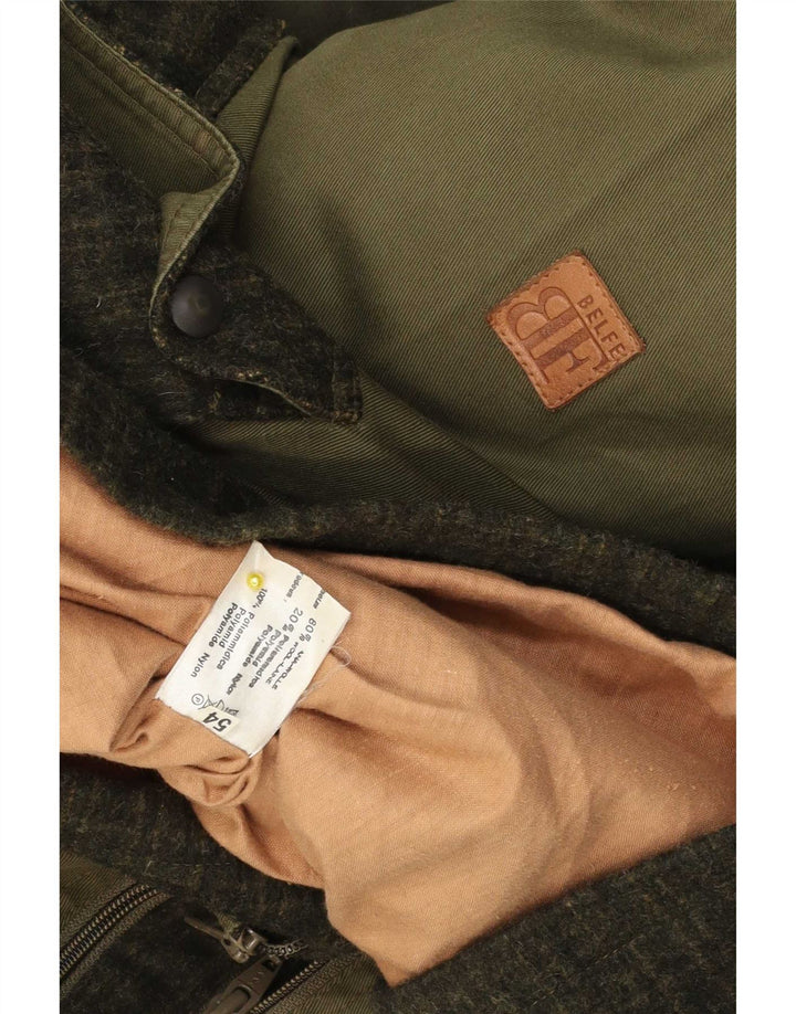 Giacca utility da uomo Belfe & Belfe IT 54 2XL Lana a quadri verdi