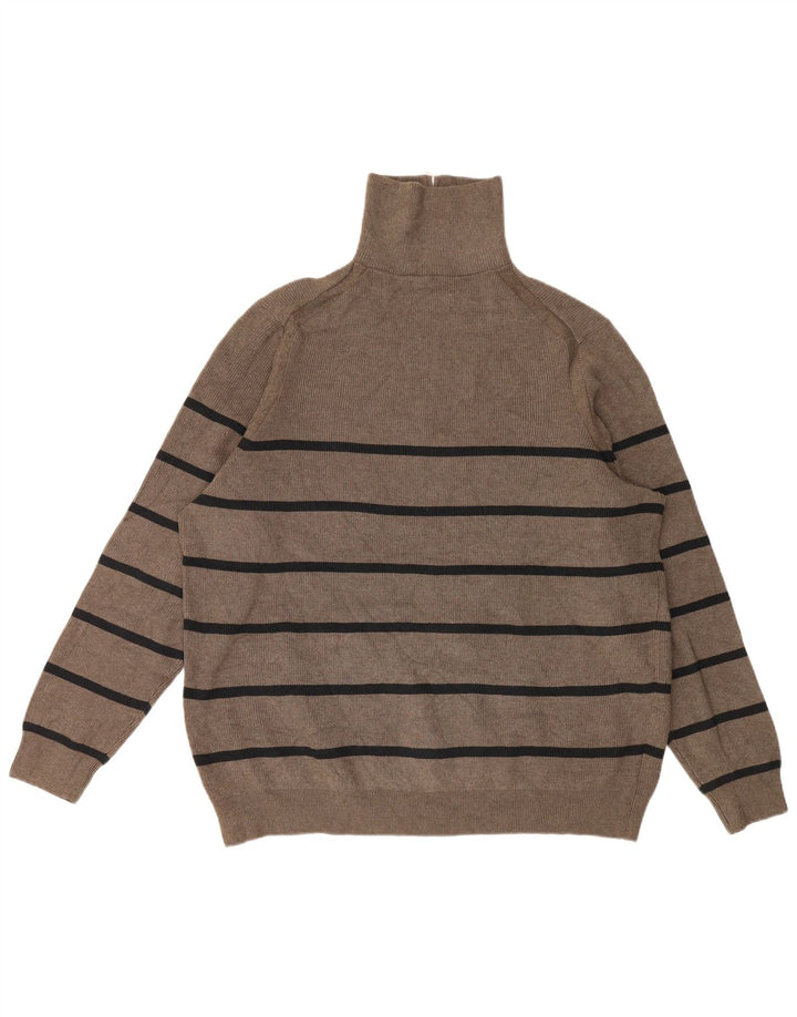 Maglione da uomo Marks & Spencer con zip e collo 2XL poliestere a righe grigie
