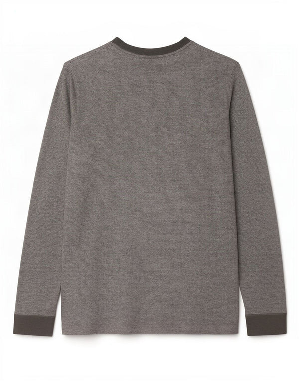 Top Hollister da uomo a maniche lunghe in cotone chiazzato grigio grande