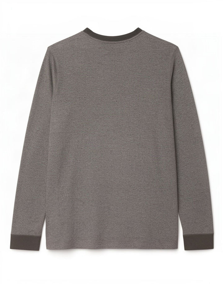 Top Hollister da uomo a maniche lunghe in cotone chiazzato grigio grande