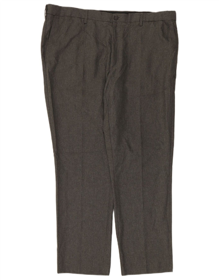 MARKS & SPENCER Pantaloni chino slim fit da uomo W40 L29 poliestere grigio