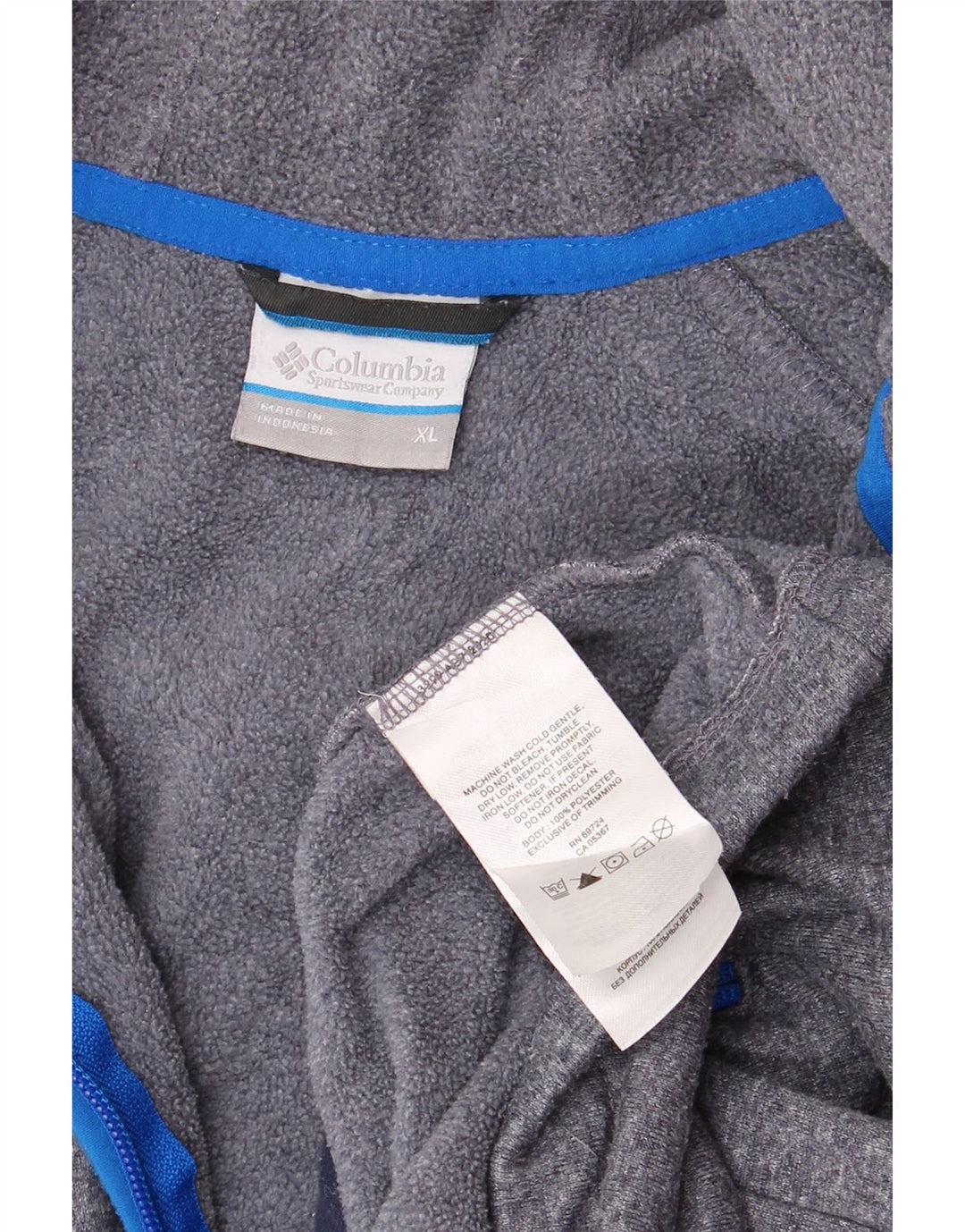 Maglione con cappuccio e zip da uomo COLUMBIA XL poliestere screziato blu navy