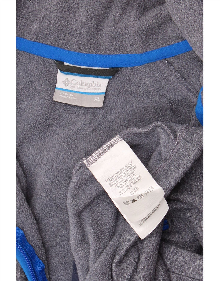 Maglione con cappuccio e zip da uomo COLUMBIA XL poliestere screziato blu navy