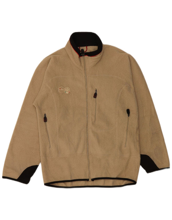 Giacca in pile da uomo FILA UK 36 Small Beige Colourblock Poliestere