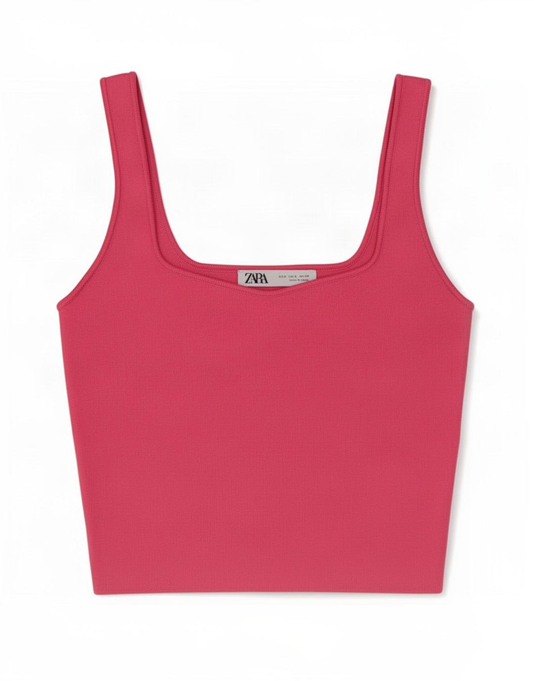 Top corto con canottiera corta da donna Zara UK 8 piccolo poliestere rosa