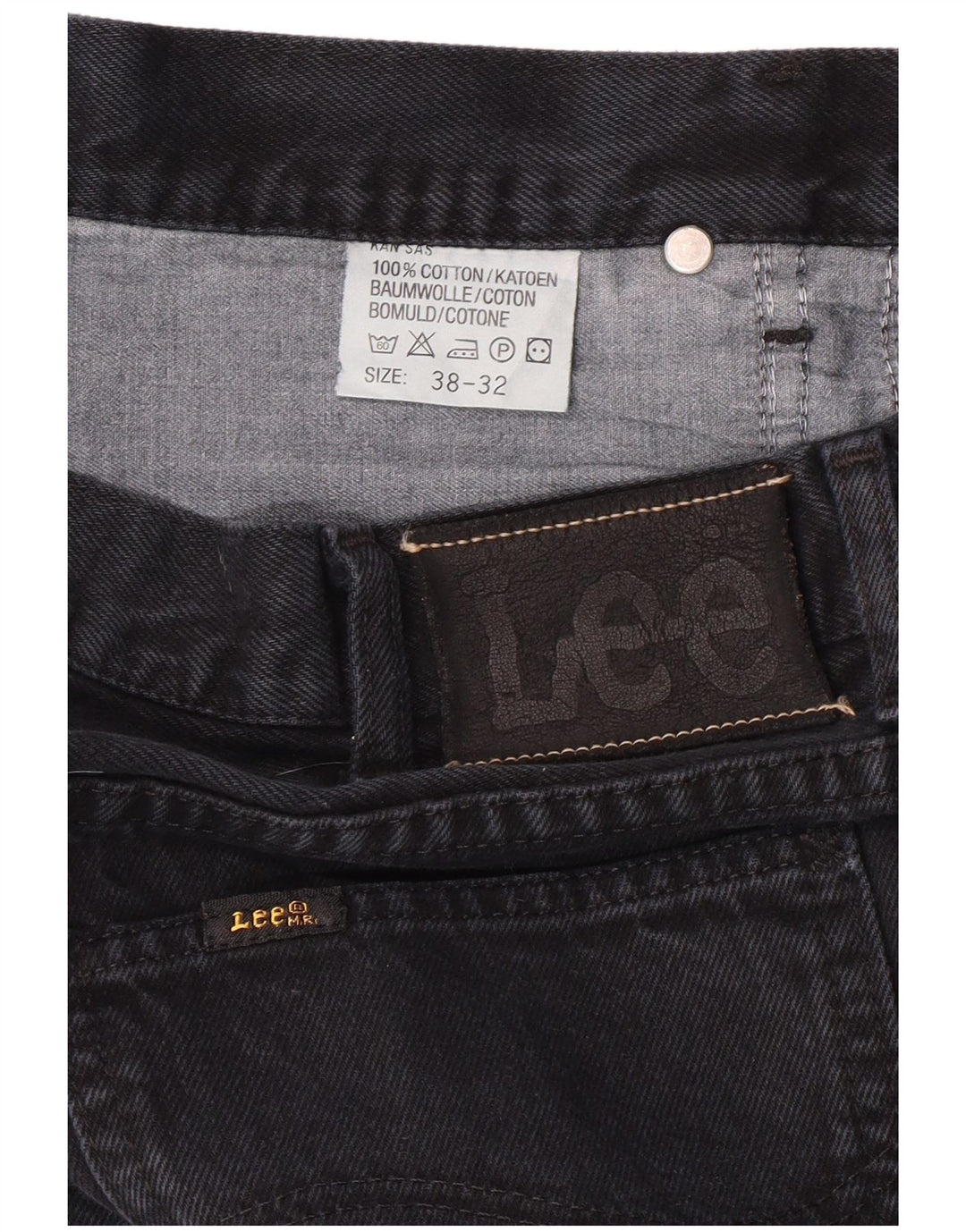 Jeans dritti da uomo Kansas LEE W38 L32 cotone nero