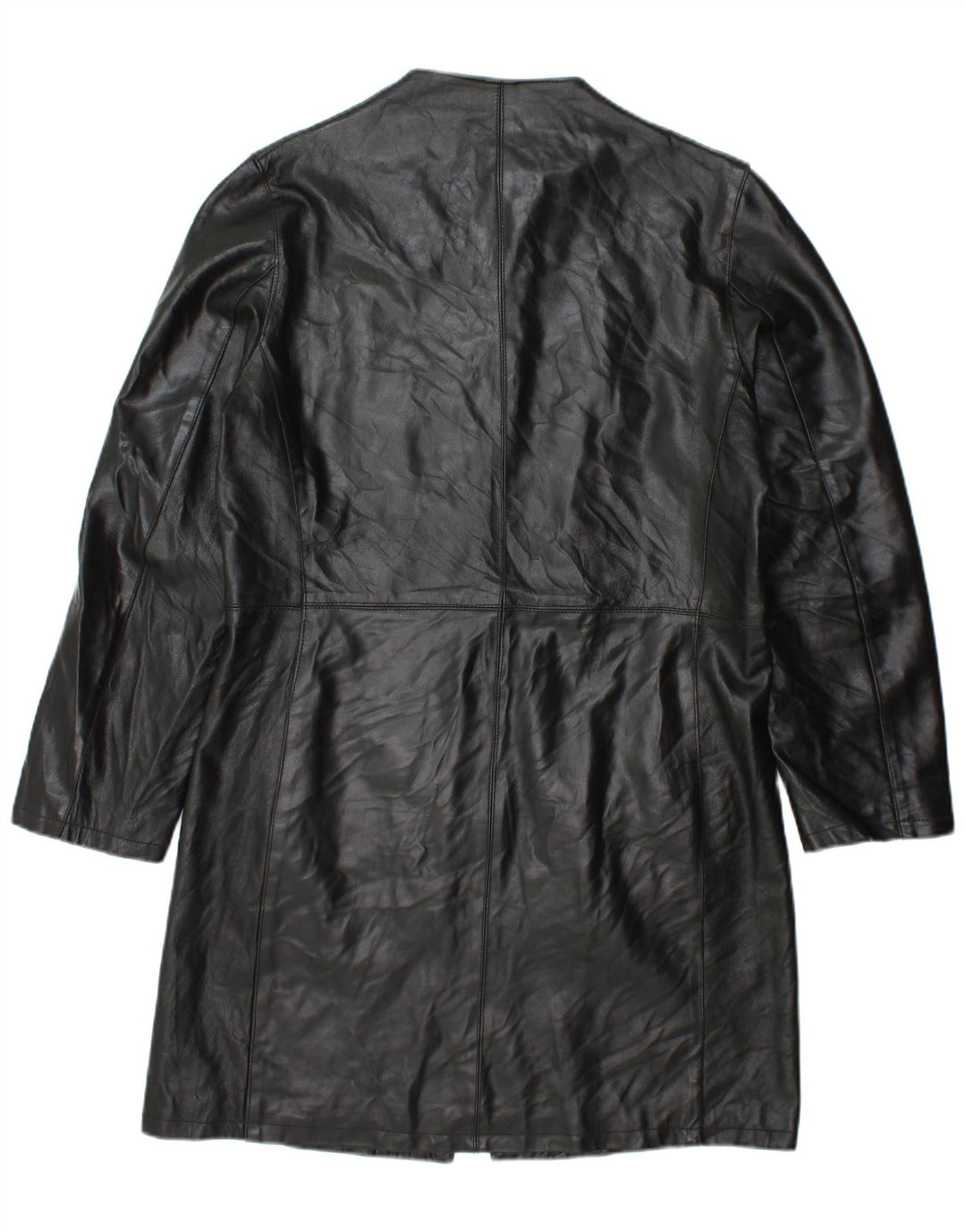 Cappotto in Pelle Donna VINTAGE IT 48 XL Pelle Nera