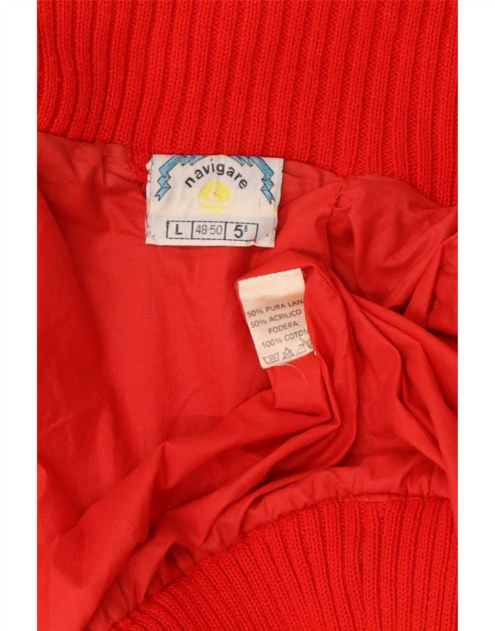 Maglione Cardigan Uomo Navigare IT 48/50 Rosso Medio Lana