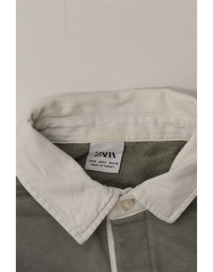 Felpa Zara da uomo con collo alto, maglione piccolo verde