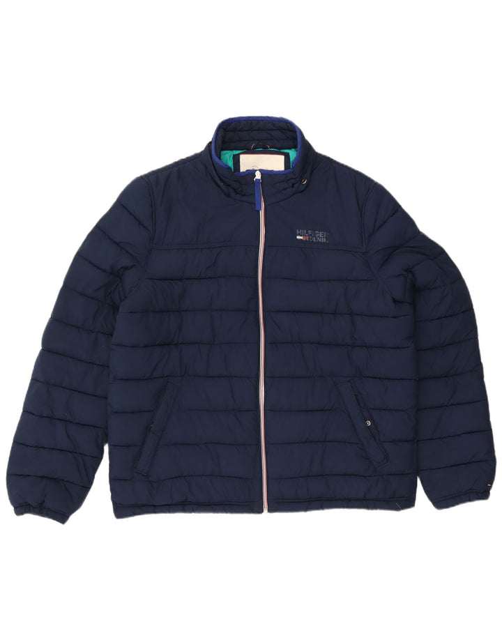 Giacca imbottita da uomo Tommy Hilfiger UK 42 XL poliestere blu navy