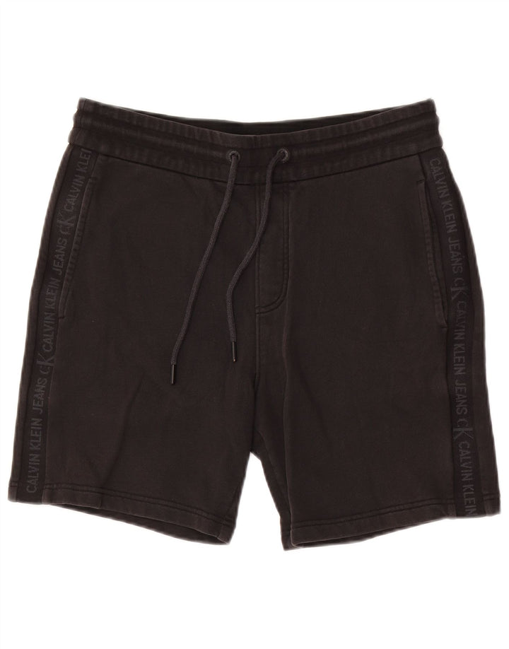 Pantaloncini sportivi grafici da uomo Calvin Klein in cotone nero medio