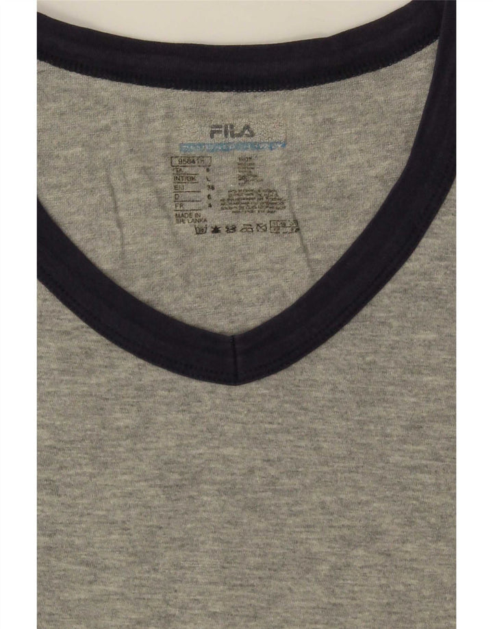 T-shirt da uomo Fila Top Large in cotone chiazzato grigio
