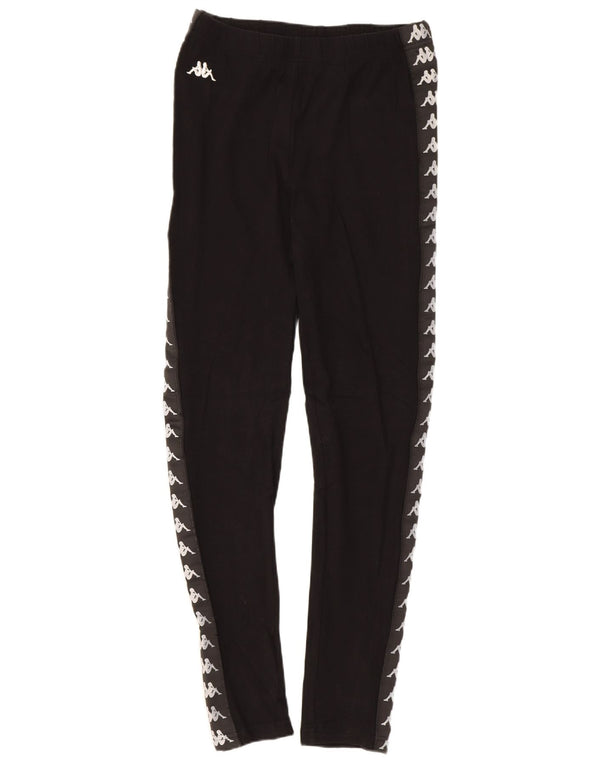 Leggings grafici da donna Kappa UK 8 piccoli in cotone nero