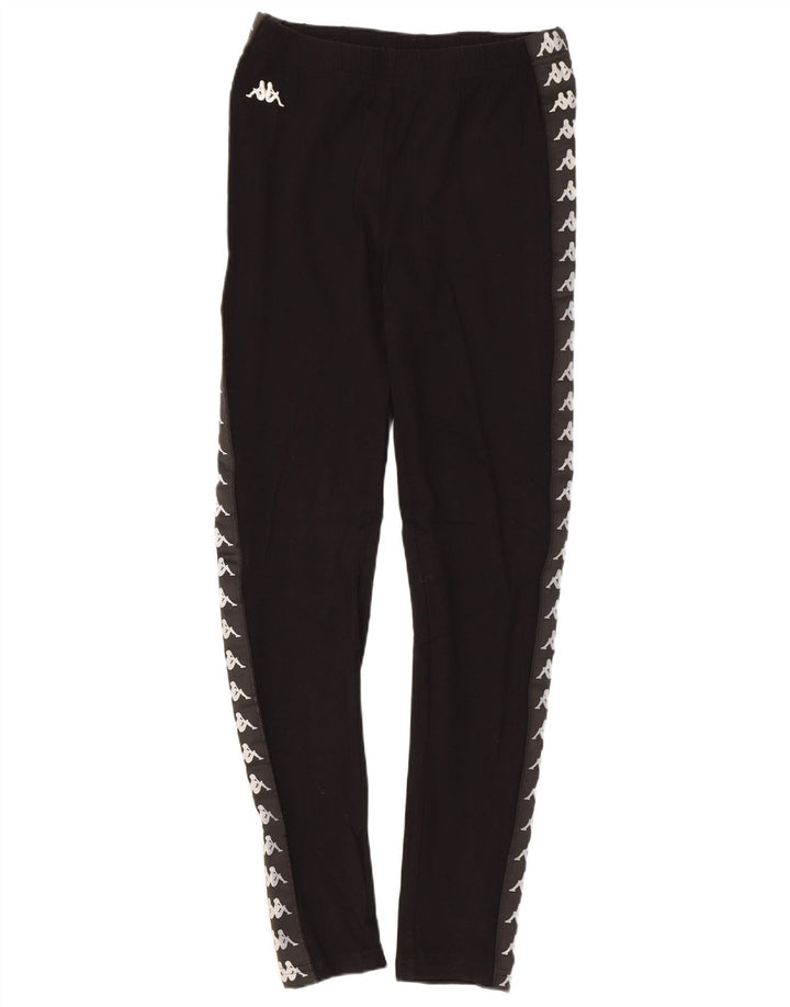 Leggings grafici da donna Kappa UK 8 piccoli in cotone nero