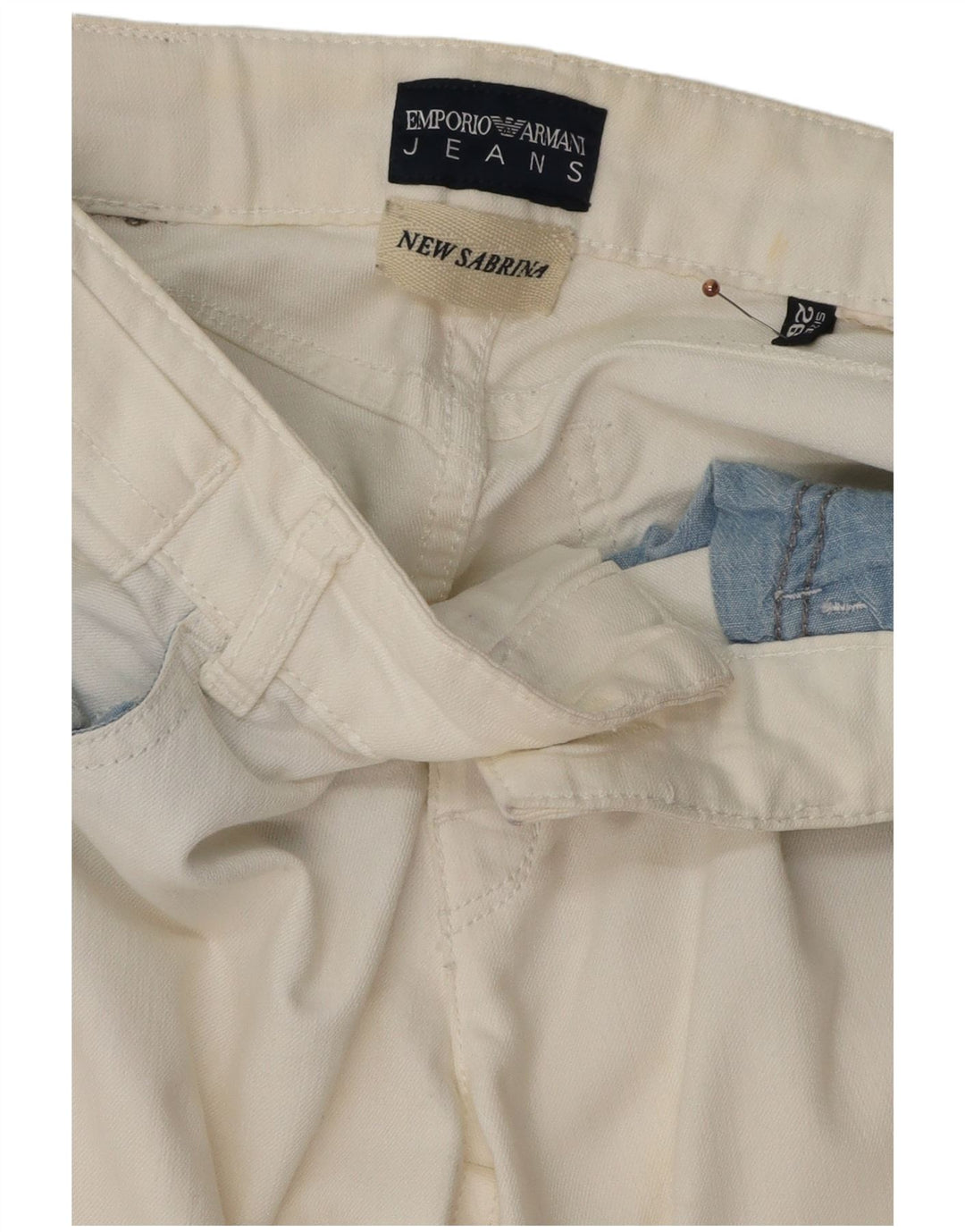 ARMANI Womens Straight Casual Trousers W26 L29 White