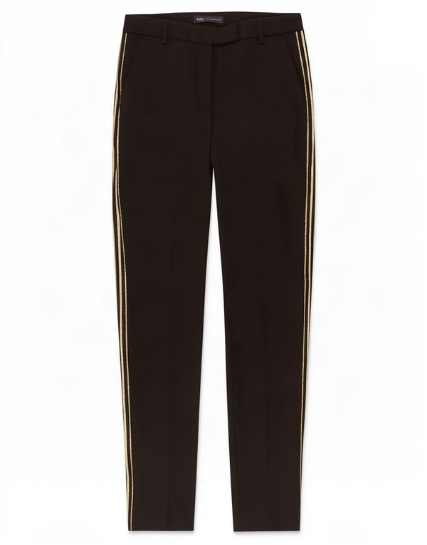 Pantaloni da abito dritti da donna Marks & Spencer UK 10 piccoli W30 L30 neri