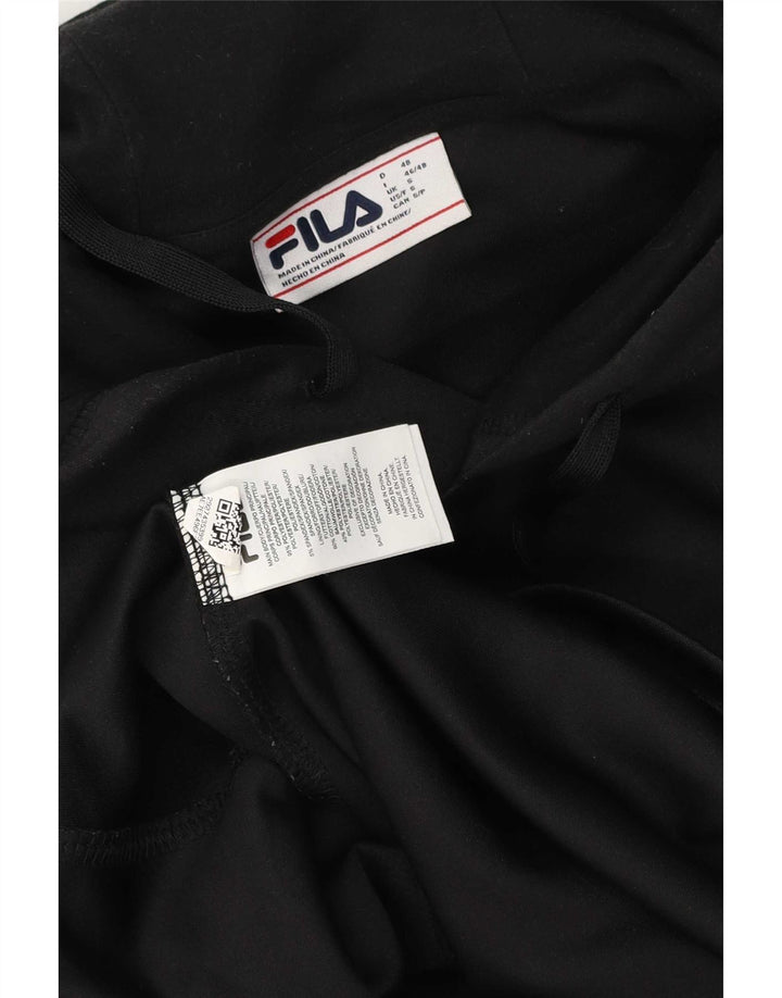 Felpa con cappuccio da uomo Fila piccola in poliestere nero