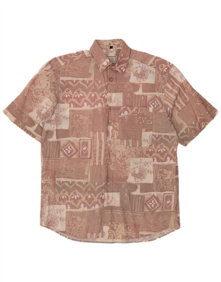 Camicia da uomo a maniche corte ARPINO taglia 39/40 Patchwork rosa medio