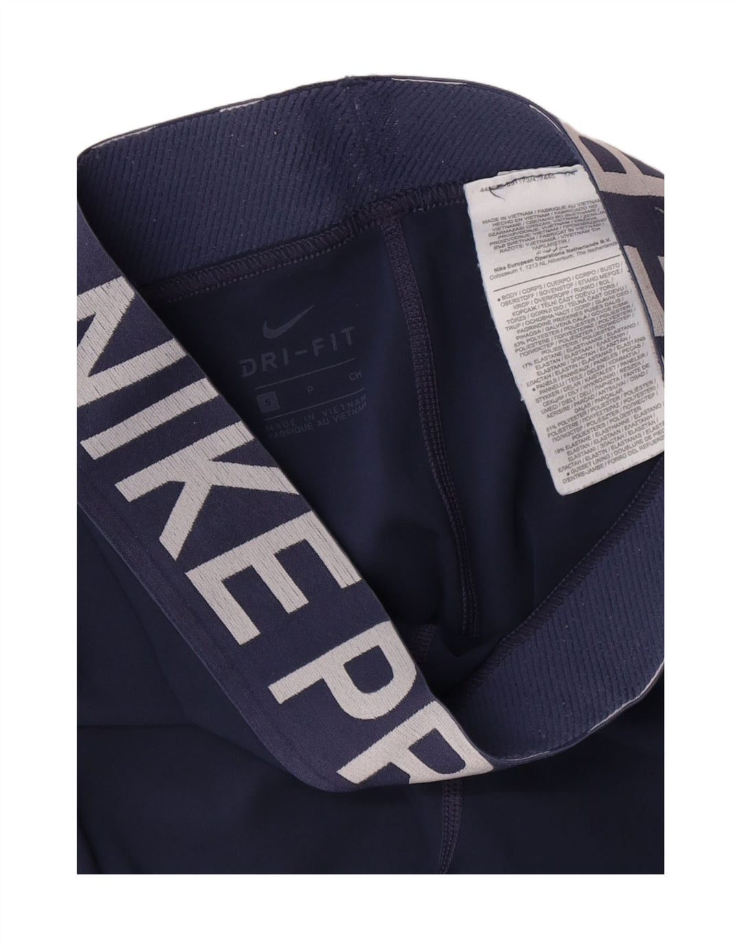 Leggings grafici Nike Dri Fit da donna UK 8 Small poliestere blu navy