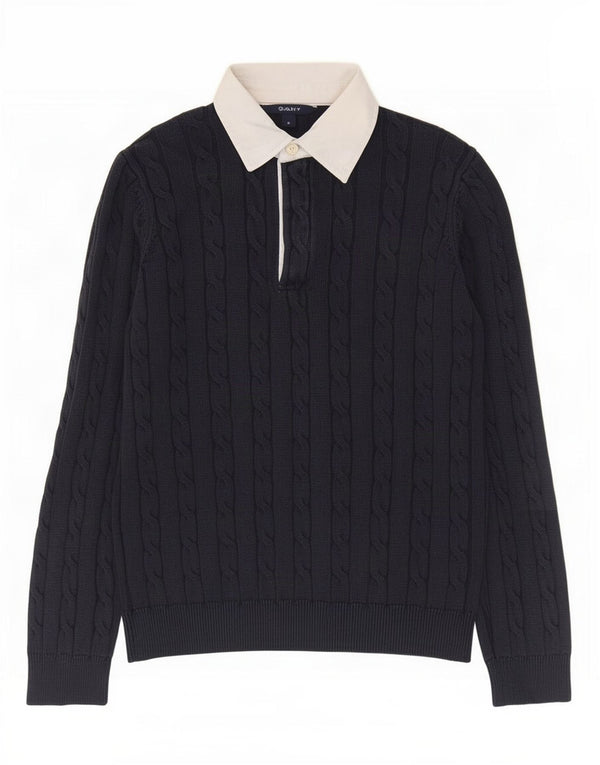 Gant Maglione da uomo con collo a polo piccolo blu navy