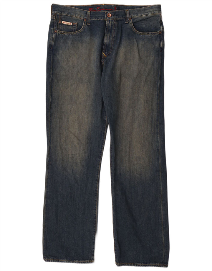Jeans dritti da uomo BEN SHERMAN W36 L32 cotone blu