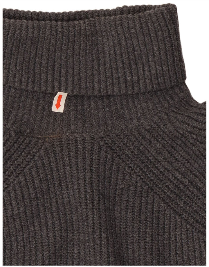Maglione corto da donna Marks & Spencer con collo alto UK 10 piccolo grigio