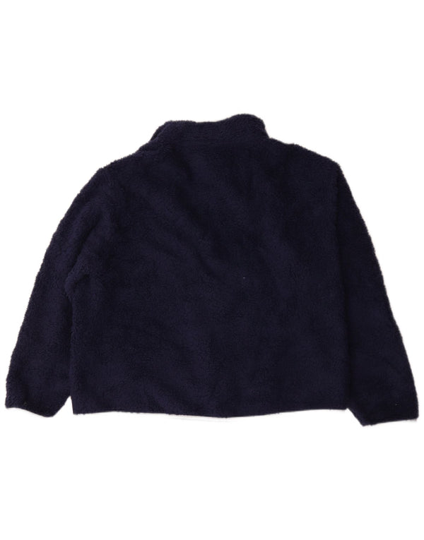 Champion Womens Oversized Zip Neck Fleece Jumper UK 18 XL Navy Blue