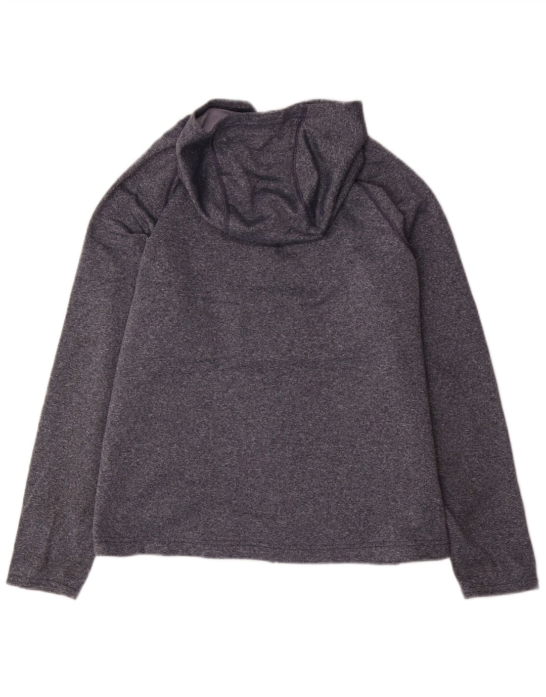 EDDIE BAUER Felpa con cappuccio e zip da donna UK 18 XL Poliestere screziato grigio