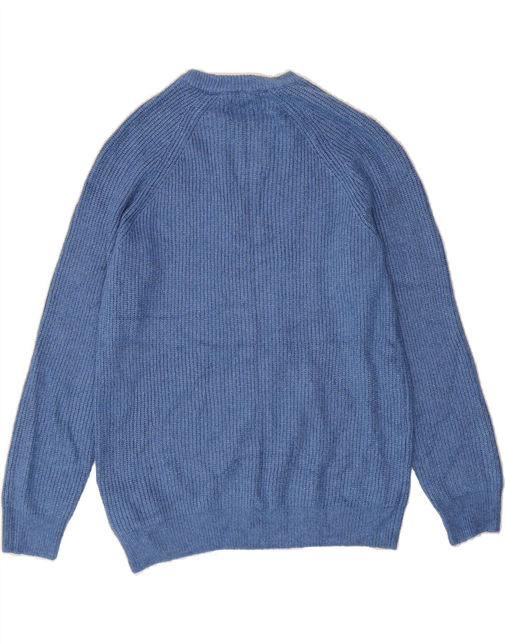 MARKS & SPENCER Mens Crew Neck Jumper Sweater Medium Blue Polyamide Vintage Marks & Spencer and Second-Hand Marks & Spencer from Messina Hembry 