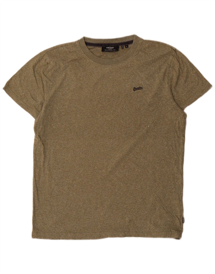T-shirt da uomo Superdry Top Large in cotone chiazzato kaki