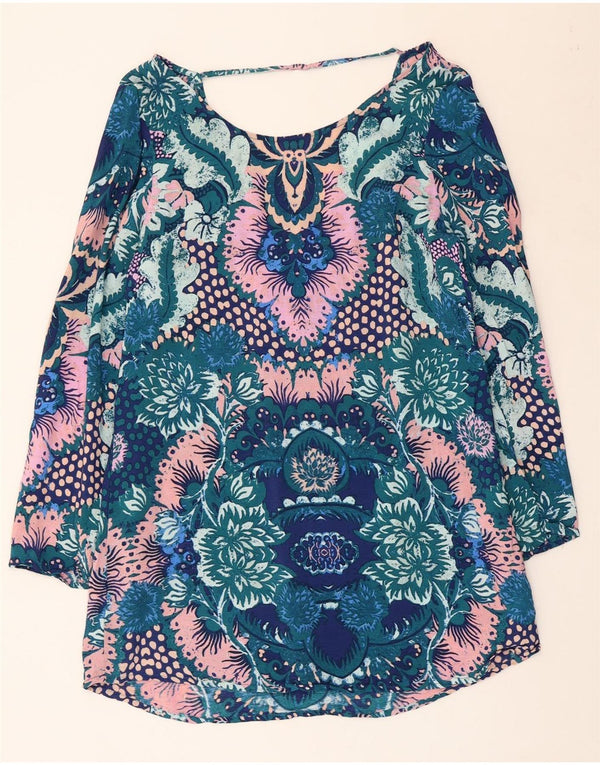 Abito tunica a maniche lunghe da donna BILLABONG UK 12 floreale multicolore medio