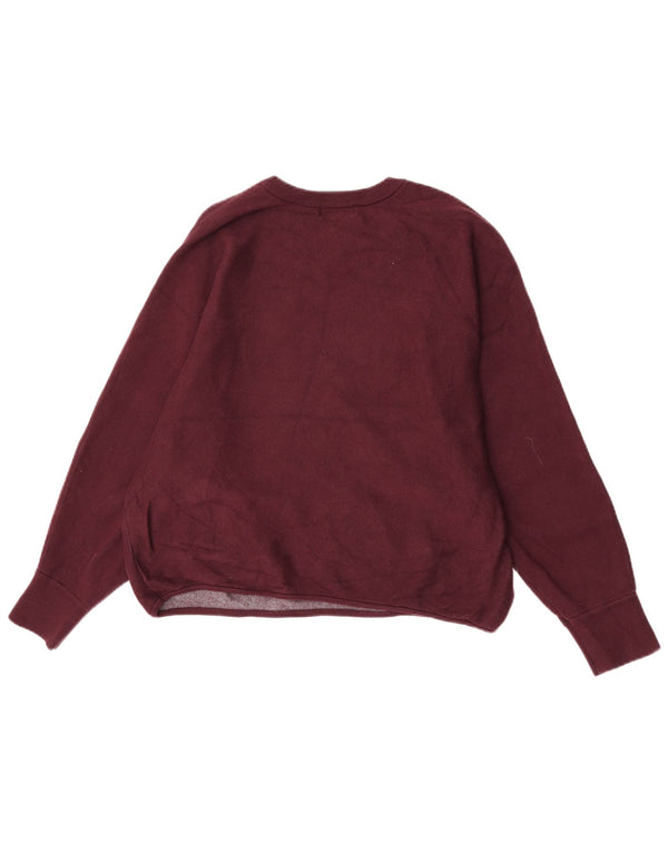 Calvin Klein Jeans maglione da donna girocollo con grafica UK 16 grande Burg