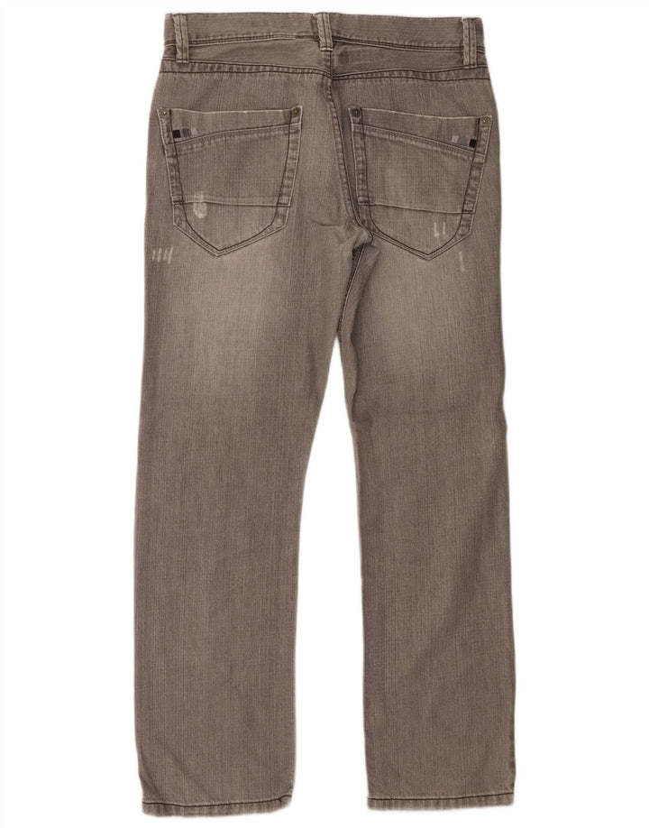 Jeans dritti invecchiati da uomo Dkny W31 L30 cotone grigio
