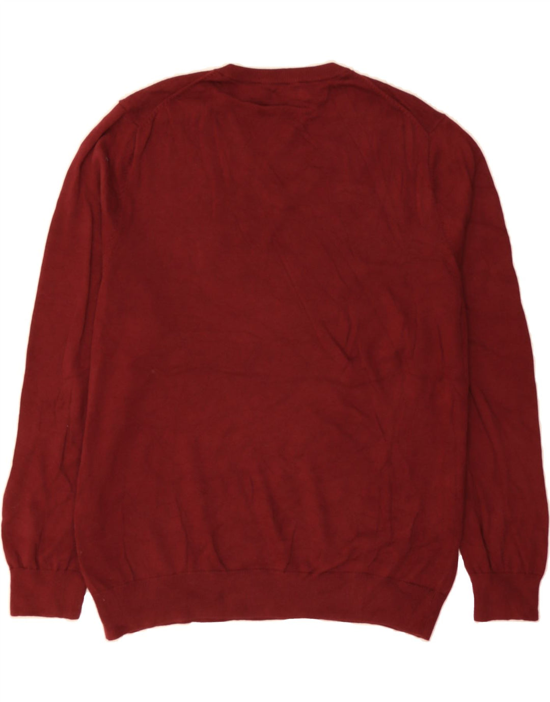 IZOD Mens V-Neck Jumper Sweater Large Burgundy Cotton Vintage Izod and Second-Hand Izod from Messina Hembry 