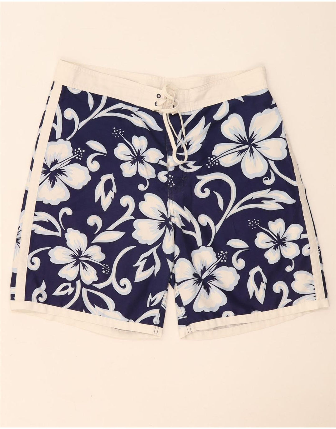 Pantaloncini da bagno da uomo Sundek grandi in poliestere floreale blu navy
